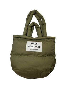Mads Norgaard Anthropologie Light Ripstop Pillow Bag Tote Olive Green Puffer